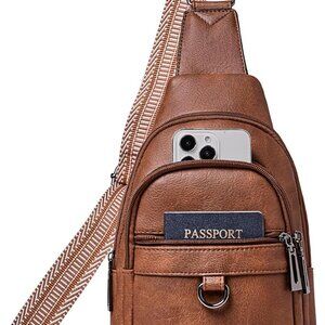 Womens Sling Bag Crossbody Bags for Women Vegan Leather Sling Backpack Daypack F